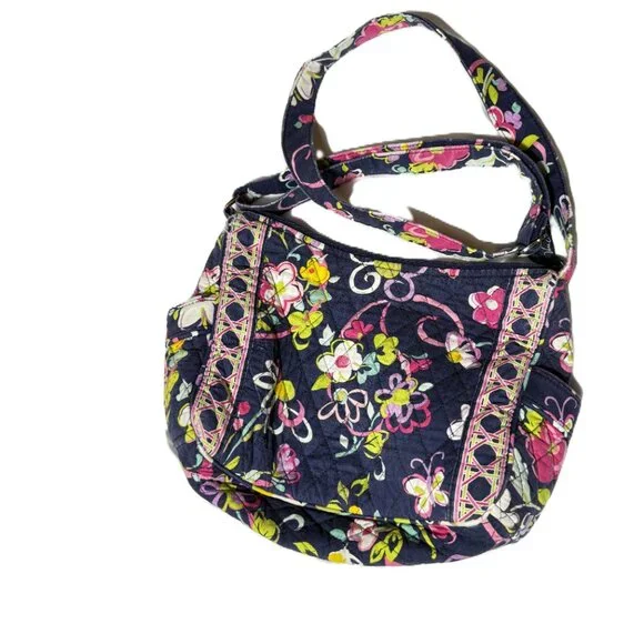 Vera Bradley Crossbody Shoulder Bag/Purse Ribbons and Flowers Pattern - Picture 3 of 6